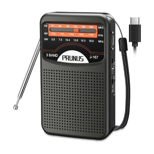 PRUNUS J-167 Radio Portatil Pequeña Recargable