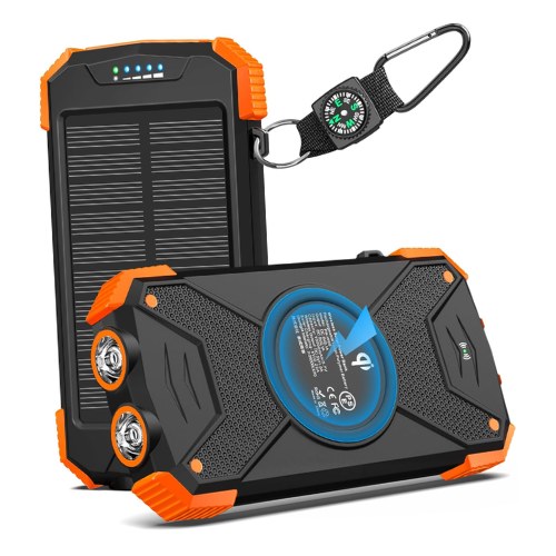 BLAVOR Power Bank Solar 20000mAh Qi Carga Inalámbrica