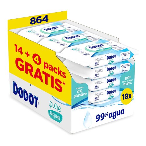 Pack Toallitas Bebé Dodot Pure Aqua